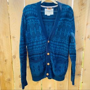 Koto Women’s S Blue Kitted Elbow Patch Cardigan